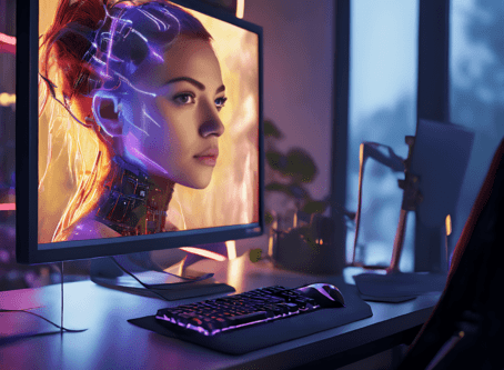 ai-woman-on-pc-monitor