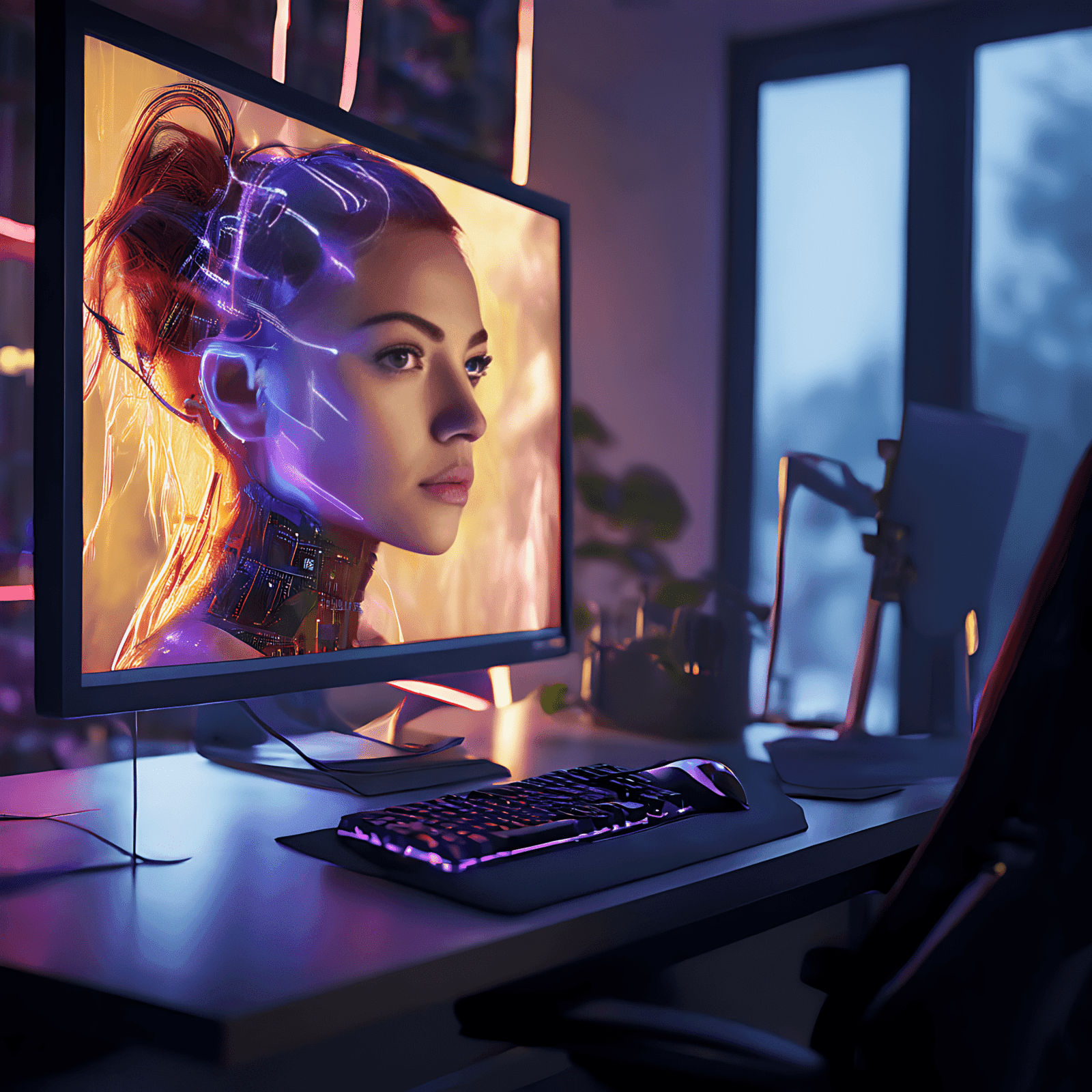 ai-woman-on-pc-monitor