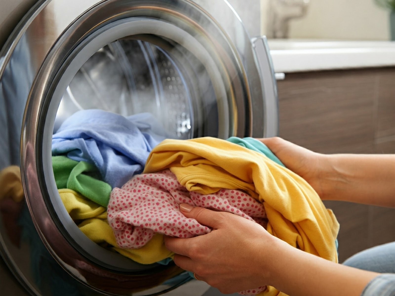 A washing machine is being used amidst privacy threat of personal data collection.