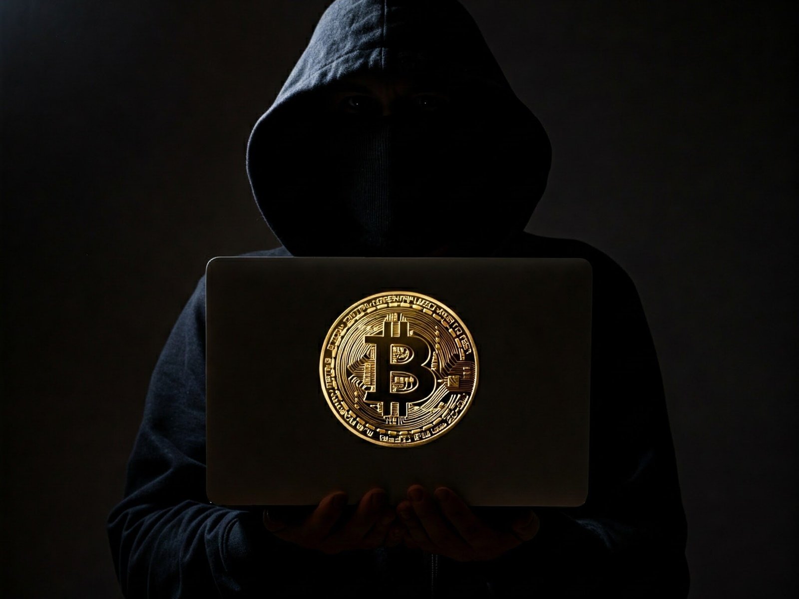 Hooded portrait of Satoshi Nakamoto, Bitcoin's pseudonymous creator.