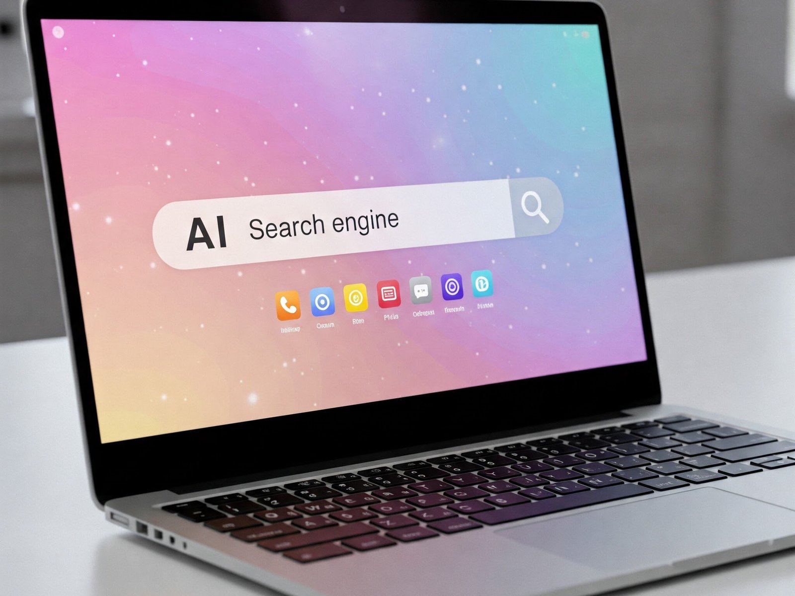 AI Search Engine displayed on a laptop screen