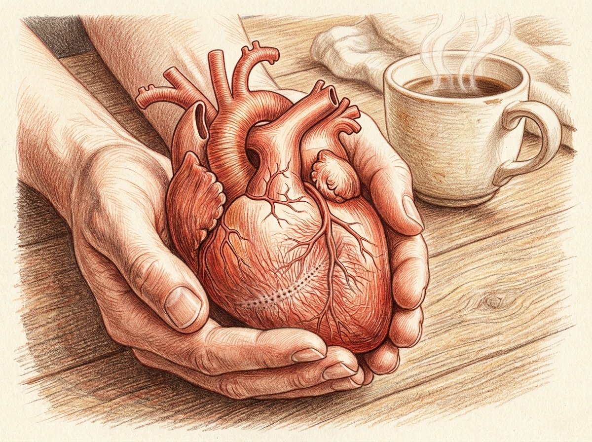 Hands Holding A Human Heart
